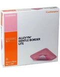 Smith & Nephew Allevyn Gentle Border Lite foam dressing, 6x6 inches, with breathable border and soft foam surface for wound care.