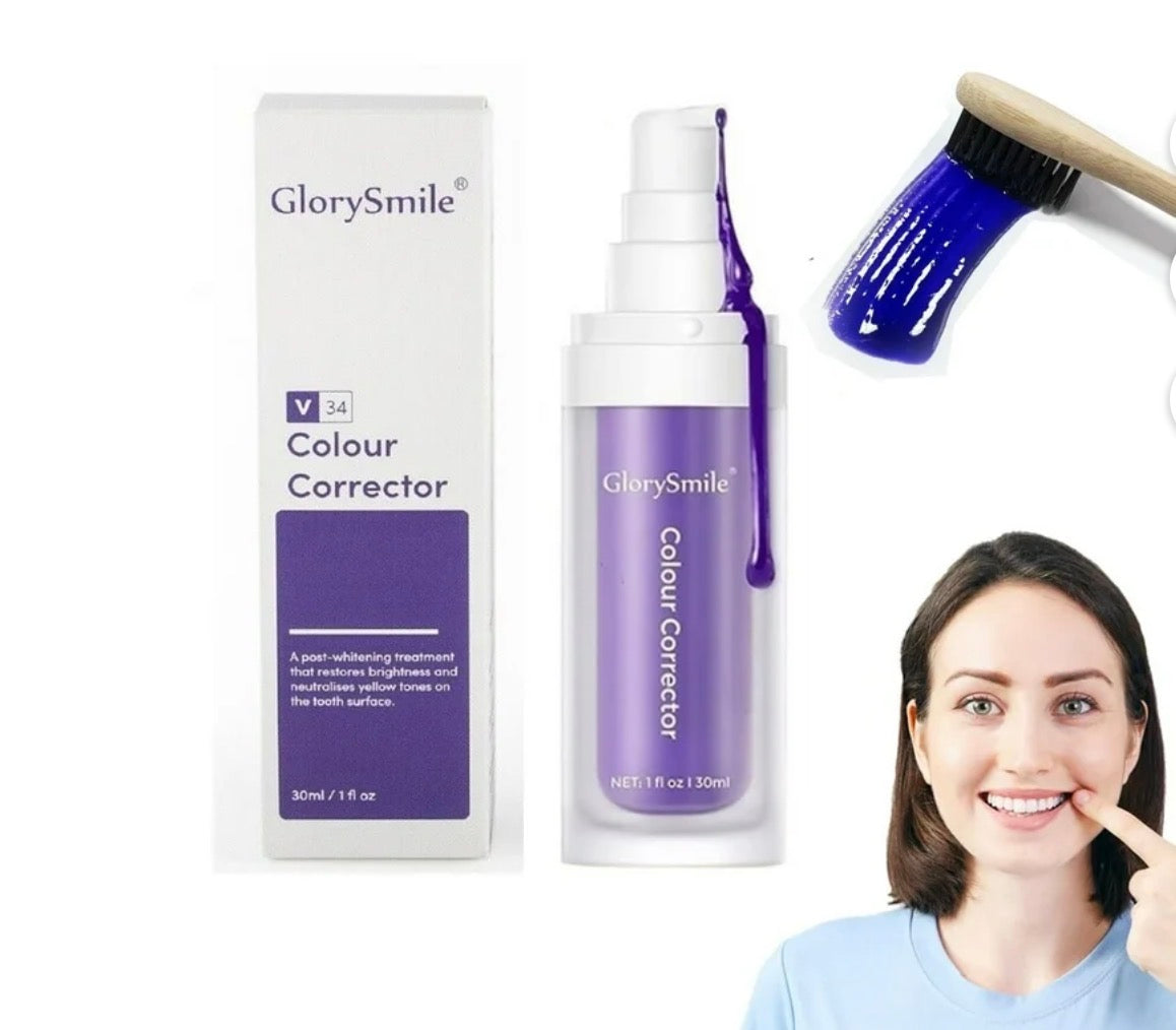 Beauty and Wound JARENGO V34 purple colour corrector for teeth whitening and stain removal, shown in the image.