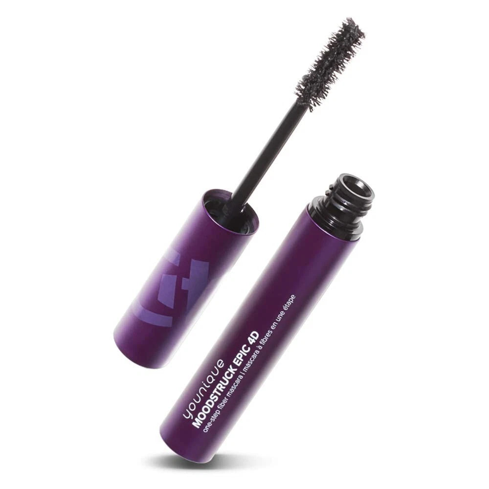 Younique MOODSTRUCK EPIC 4D one-step fiber mascara full size, black mascara wand with fiber formula for voluminous lashes