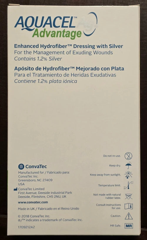 ConvaTec Aquacel Ag 1.2%Silver Antimicrobial Ribbon Dressing 5-Pack - Sterile